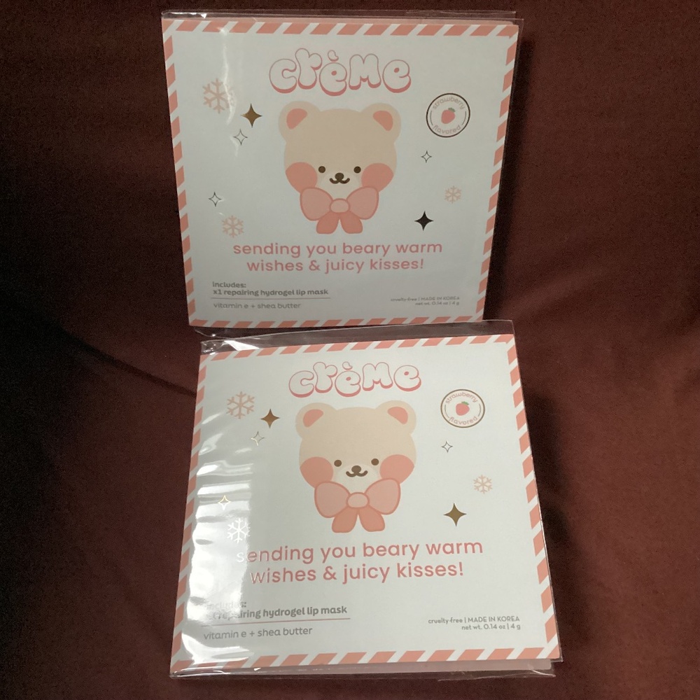 Creme Repairing Hydrogel Lip Mask Strawberry Flavored Bundle New